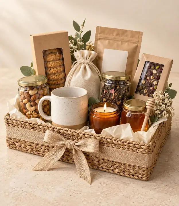 Custom hamper tray styling